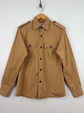 Spier & Mackay Shirt Mens Medium Tan Cotton Long Sleeve Safari Military Utility